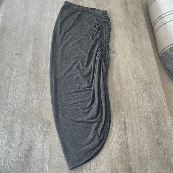 Generation Love Joy Gold & Black Metallic Knit Ruched Asymmetric Skirt - Picture 2 of 4